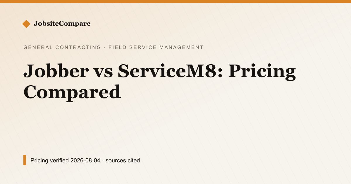 Jobber vs ServiceM8: Pricing Compared — Field Service Management pricing comparison